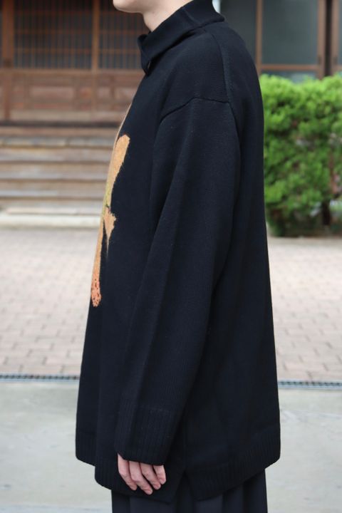 yohji yamamoto 花柄タートルボタンニット(HX-K16-181) style.2021.8.29.