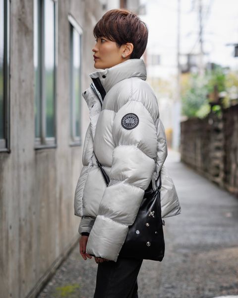 カナダグース 新作Cypress Cropped Puffer Black Label style.2024.10.11