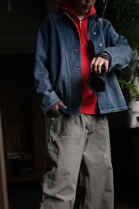 A.PRESSE US Army Vintage Denim Coverallスタイル.2024.8.24.