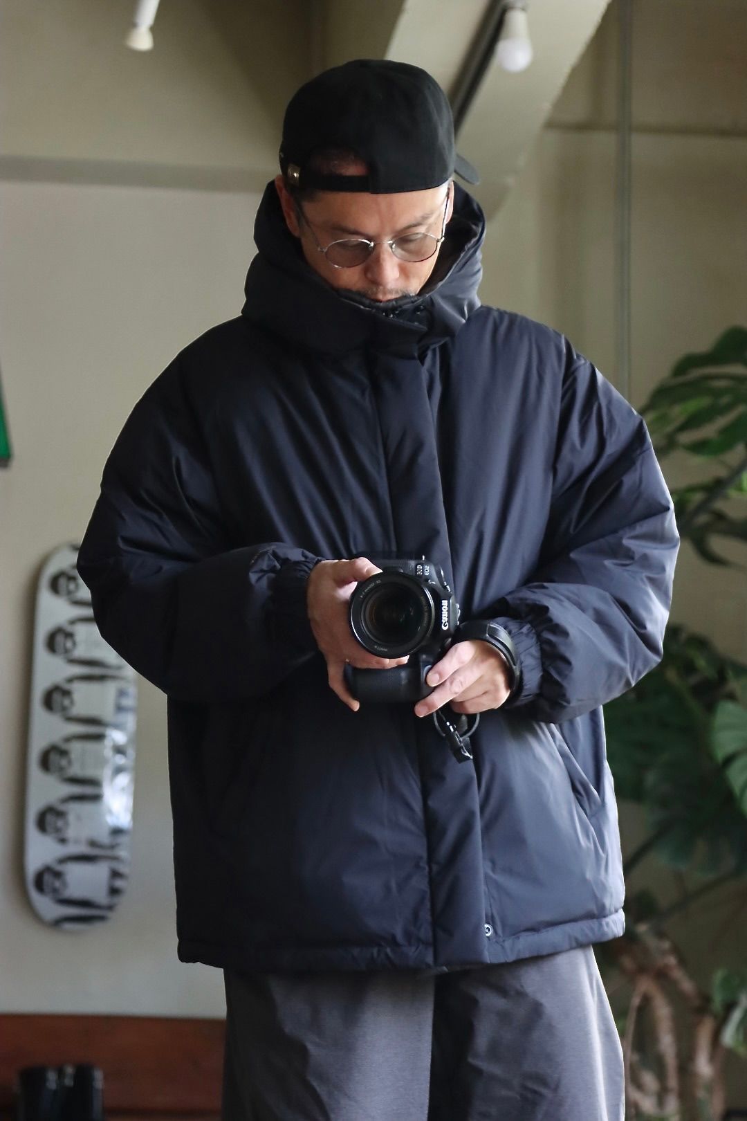 グラフペーパー22AW PERTEX Riversible Hooded Downスタイル.2022.9.23