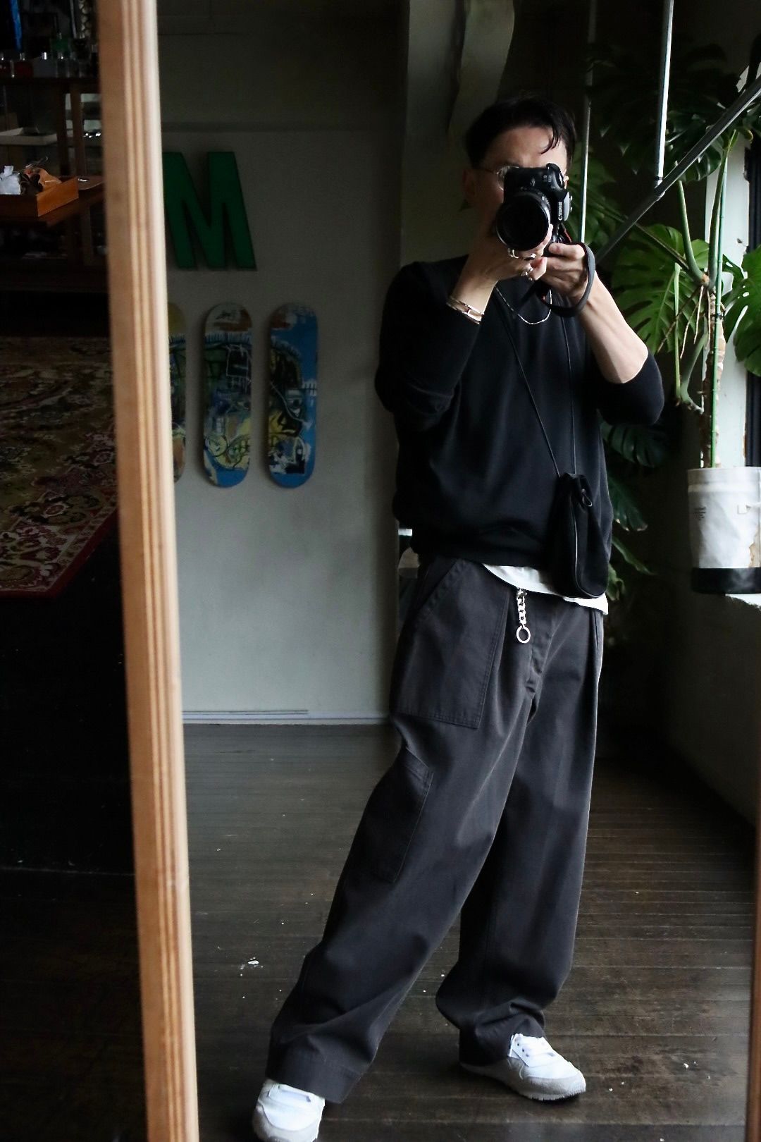 パンツ A.PRESSE 2024 USAF Hemmed Bottoms BLACK アプレッセ22FW USAF Hemmed Bottoms