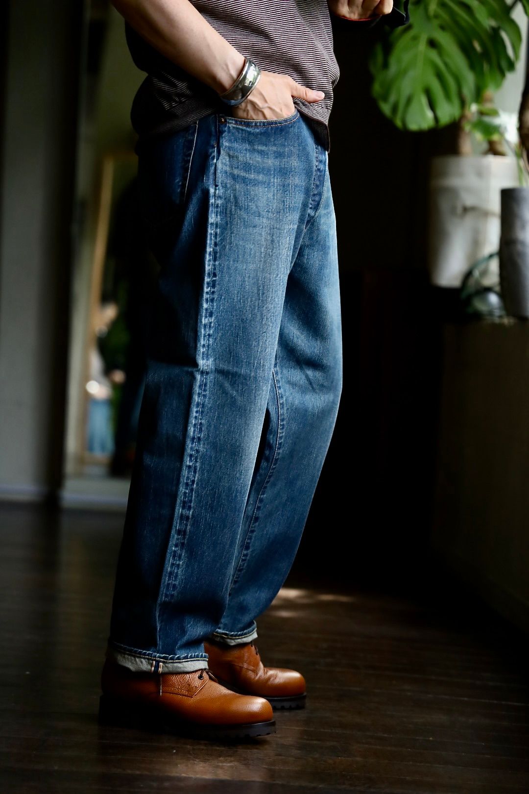 アプレッセ Washed Denim Wide Pants(AP-4002)INDIGO