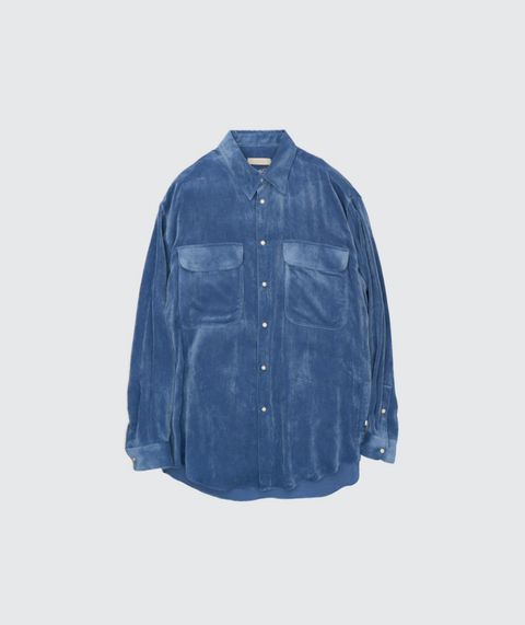 ヨーク 25FW シャツ Rayon Corduroy Western Shirt(YK25FW01084SH)BLUE☆9月20日(土)発売！
