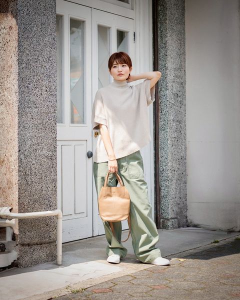 グラフペーパー 25SS新作Linen Solotex S/S Mock Neck Knit style.2025.4.26