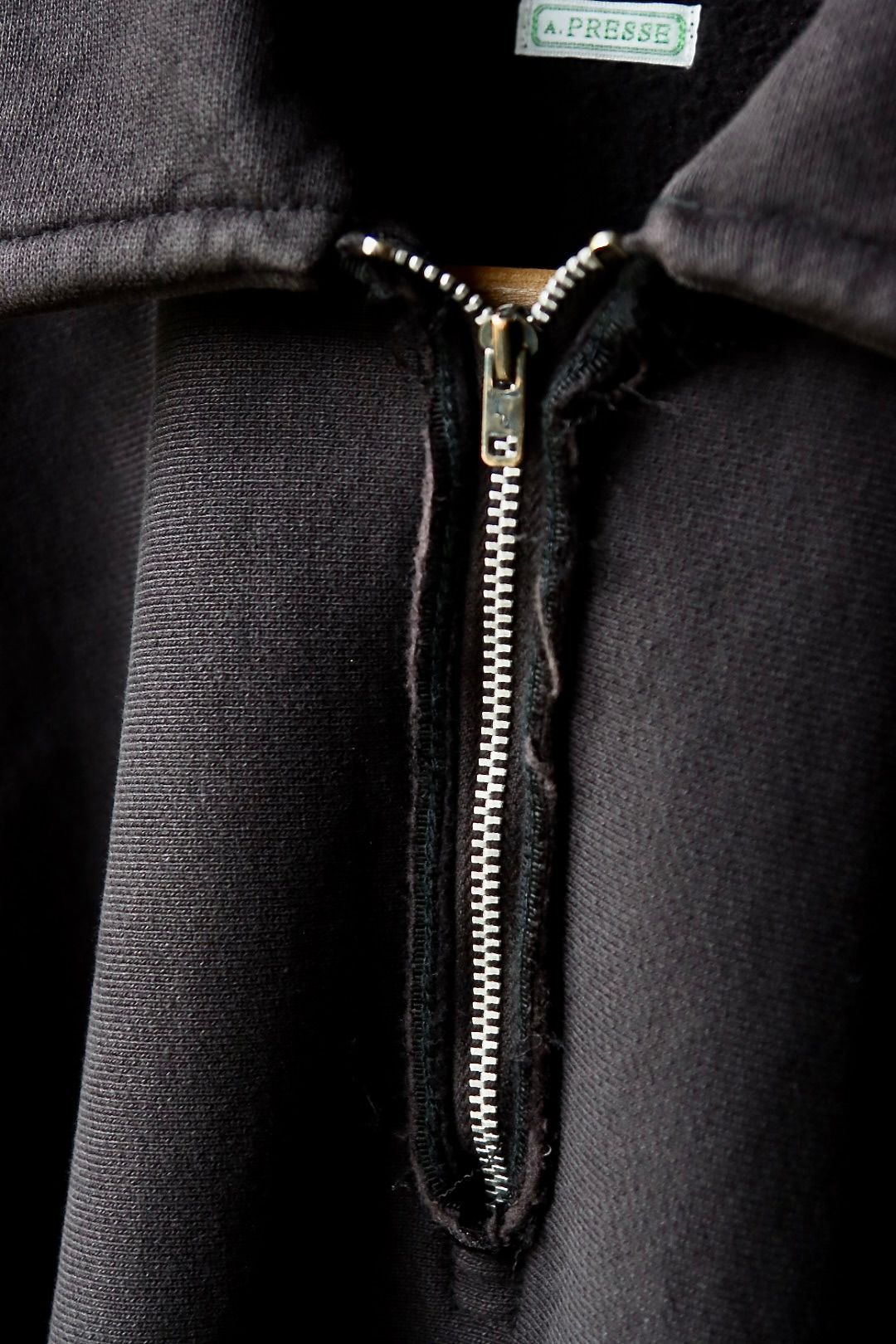 a.presse vintage half zip sweatshirt 黒