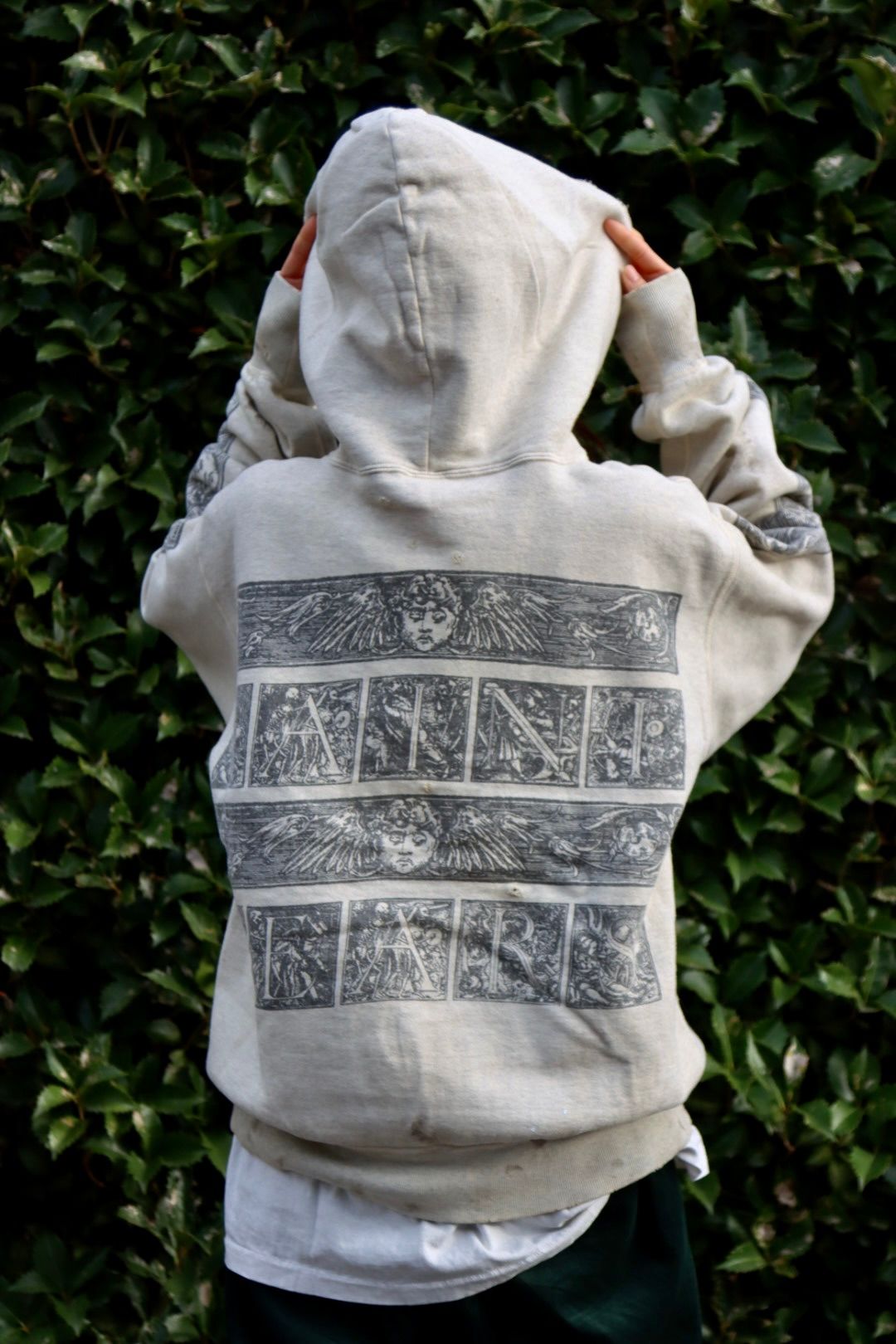 SAINT M×××××× - セントマイケル23SS DENIMTEARS MURAL  HOODIE(SM-S23-0000-093)GRAY※2月23日(木)10:00発売 | mark