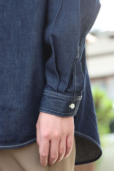 Graphpaper Denime Regular Collar Shirt(GM213-50077B) style.2021.10.3