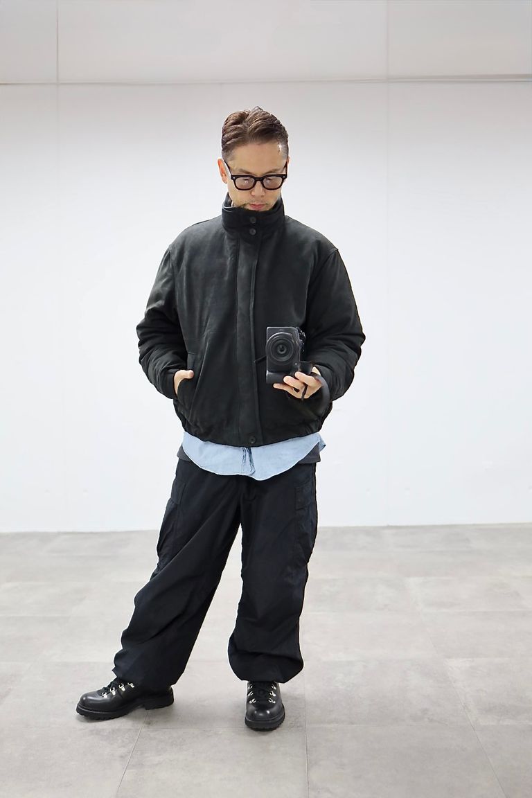 A.PRESSE Nubuck Leather Down Jacketスタイル