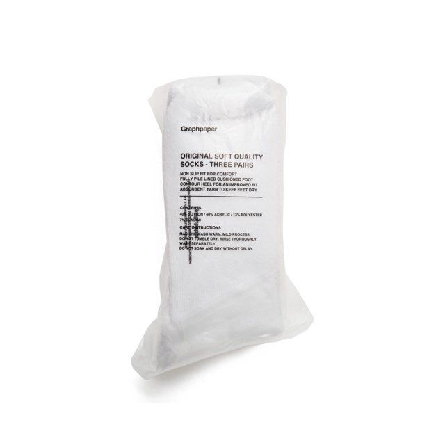 グラフペーパー ソックス 3-Pack Socks(WHITE)