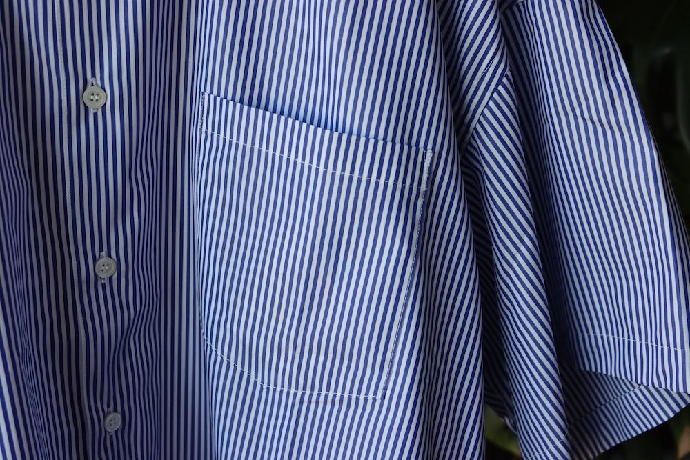 is-ness×THOMAS MASON VENTILATION SHORT SLEEVE SHIRT"BLOCKS STRIPE"イズネス22SS