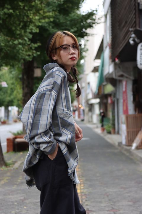 セントマイケル 22AW Saint Mxxxxxx X Shermer Academy コラボチェックシャツGRAY×BLUEスタイル