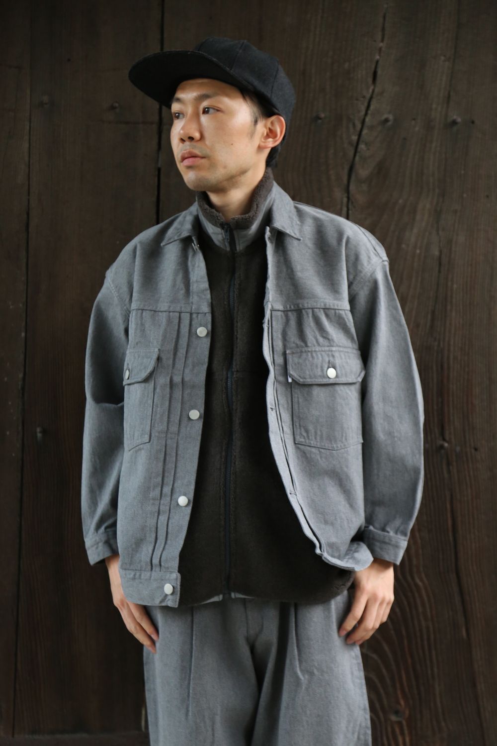 Graphpaper Colorfast Denim Blouson&Colorfast Denim Two Tuck Pants"GRAY"Style.2020.11.13.