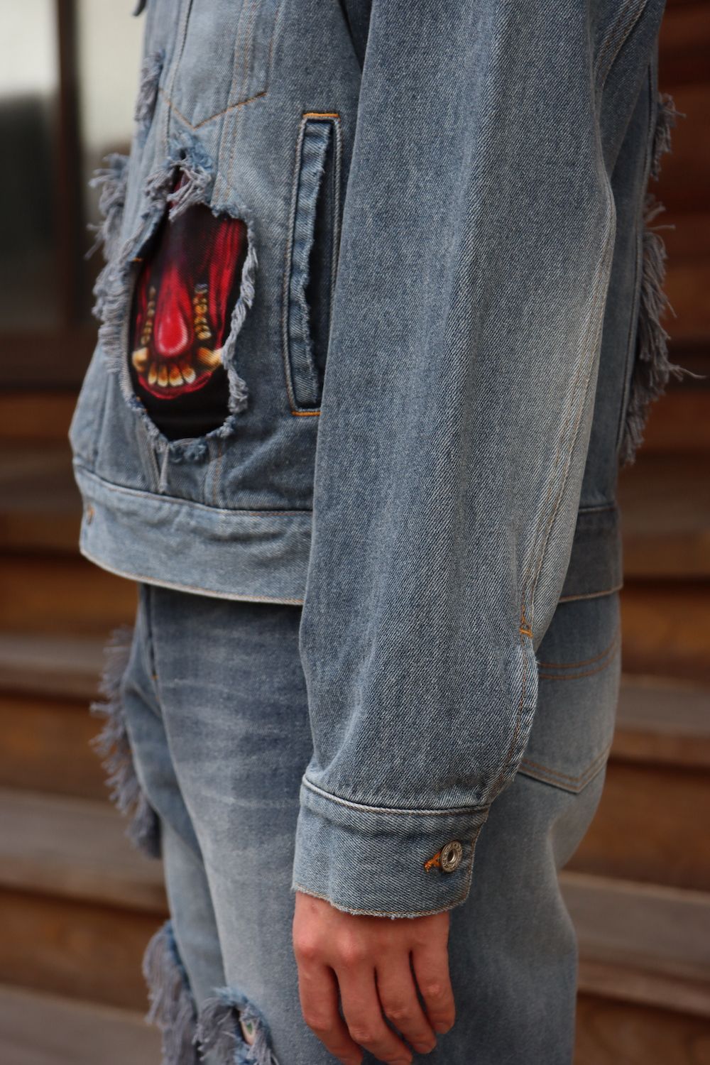 レア品 doublet DENIM REPAIR MONSTER JACKET アウター | velocityes.com