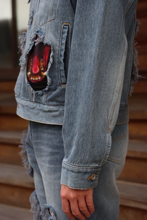 doublet RECYCLE DENIM MONSTER REPAIR JACKET(21AW11BL125) style.2021.9.20.