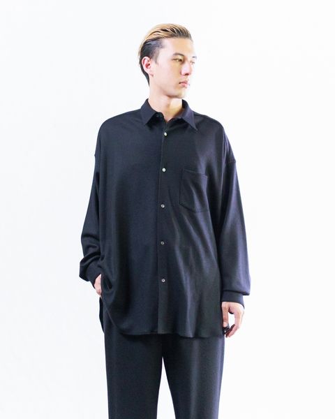 Graphpaper Wool Smooth Flannel Oversized Regular Collar Shirtセットアップスタイル (BLACK)スタイル 11月2日(土)新作発売！