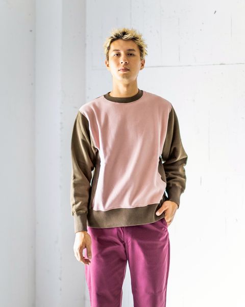 ファウンダ 25AW SWEAT SHIRT(015FD252021)PINK/KHAKI