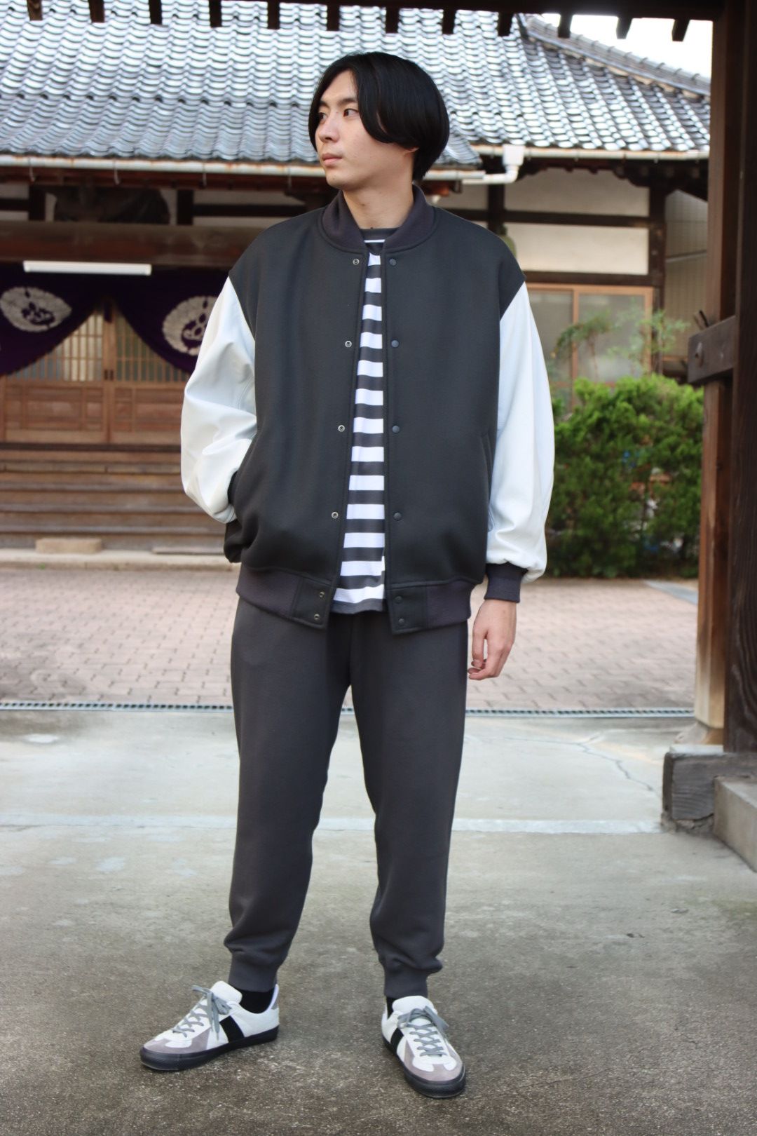 グラフペーパー SCALE OFF MELTON STADIUM JACKET定価¥74800-