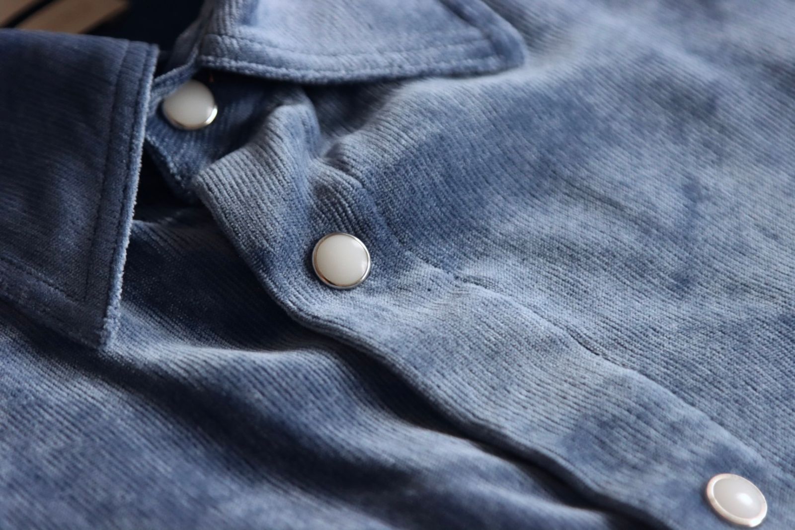 ヨーク 25FW シャツ Rayon Corduroy Western Shirt(YK25FW01084SH)BLUE