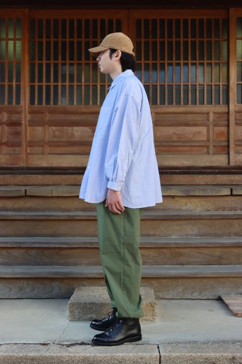 FreshService CORPORATE STRIPE REGULAR COLLAR SHIRT"WHITE×BLUE"style.