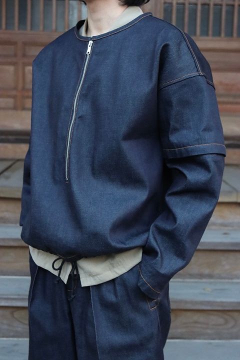 SEEALL ZIP PULLOVER JACKET,DOUBLE WAIST BELT PANTS set up style. 2022.03.17.