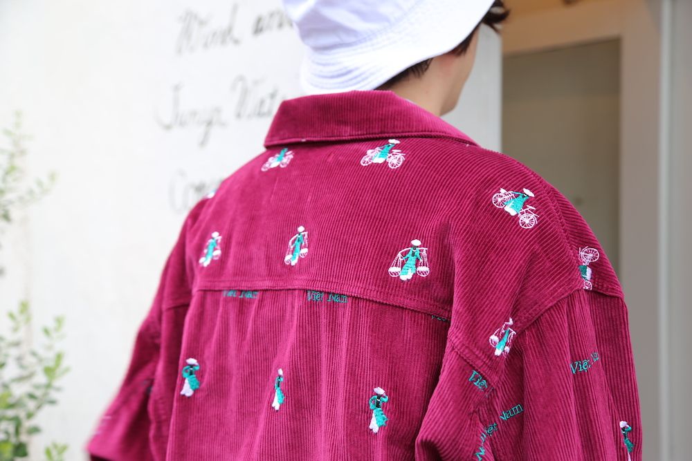 VETNAM EMBROIDERY COURDUROY JACKET & VETNAM EMBROIDERY WIDE TAPERED TROUSERSセットアップスタイル.2020.9.12.