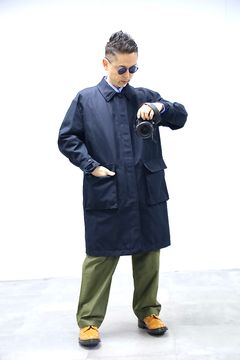 COMME des GARCONS HOMME 26SS 綿麻強撚サージステンカラーコートスタイル