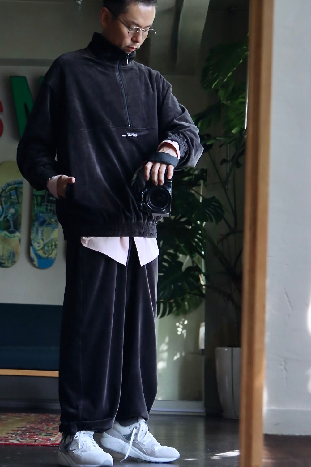 FreshService VELOUR JERSEY PULLOVER"GRAY"スタイル