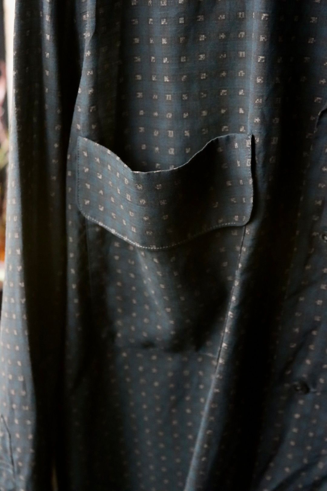ヨーク24SS PIXEL LOW PLAID OPEN COLLAR SHIRT(YK24SS0654SH)NAVY