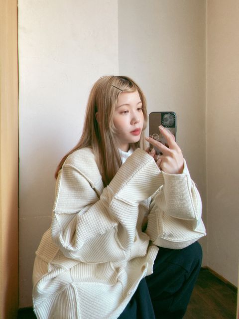 YOKE 24SS PATCHWORK RIB BUTTONED CARDIGAN style.2023.12.23