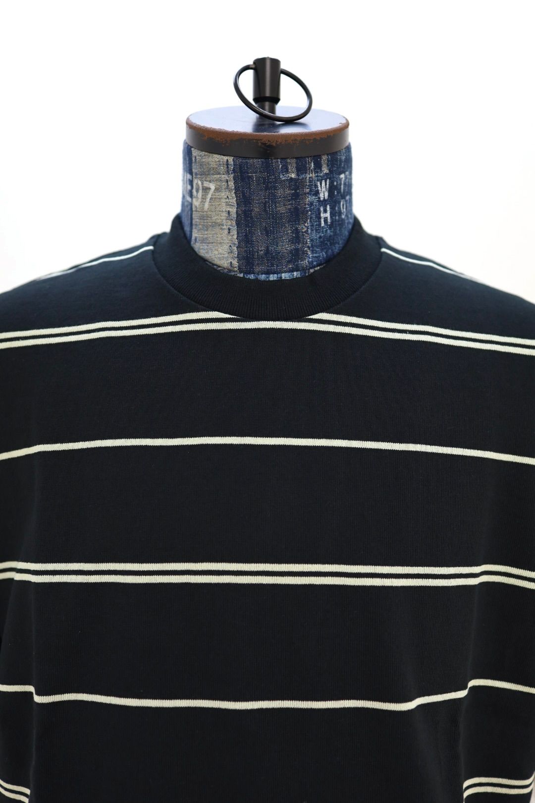 コムデギャルソンオム26SS 綿度詰天竺ボーダー×綿天竺レイヤード無地Tシャツ(HQ-T003-051)BLACK☆2月6日(金)発売