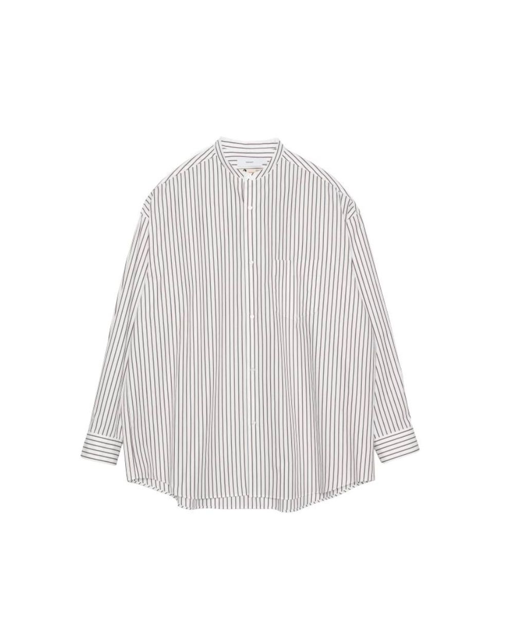 グラフペーパー 25AW SIDOGRAS Stripe L/S Oversized Band Collar Shirt(GM254-50026STB])BROWN STRIPE☆10月25日(土)発売！