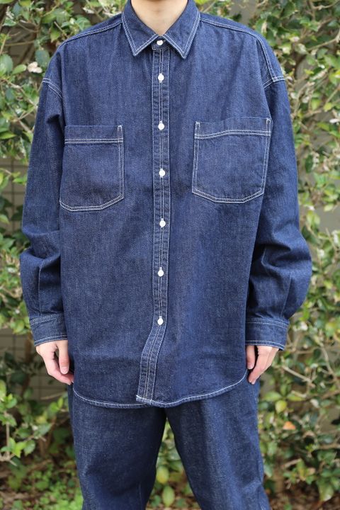 Graphpaper Denime Five Pocket Pants & Denime Regular Collar Shirt style 2020.12.14