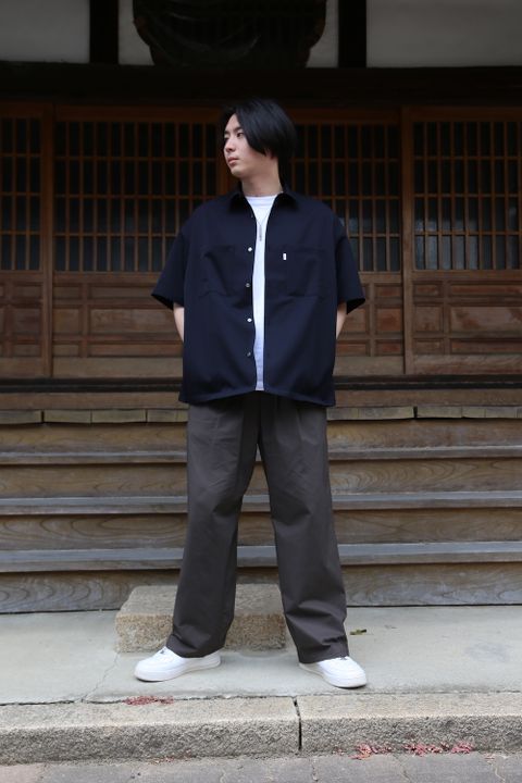 Graphpaper Selvage Wool S/S Oversized Box Shirt(GM212-50260) style.2021.6.20.