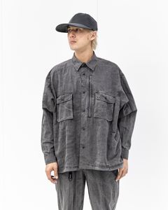 イズネス 26SS シャツ Pigment-Dyed Long-Sleeve Shirt(26SS_07_1008SSSH04-2) BLACK ☆新作発売！