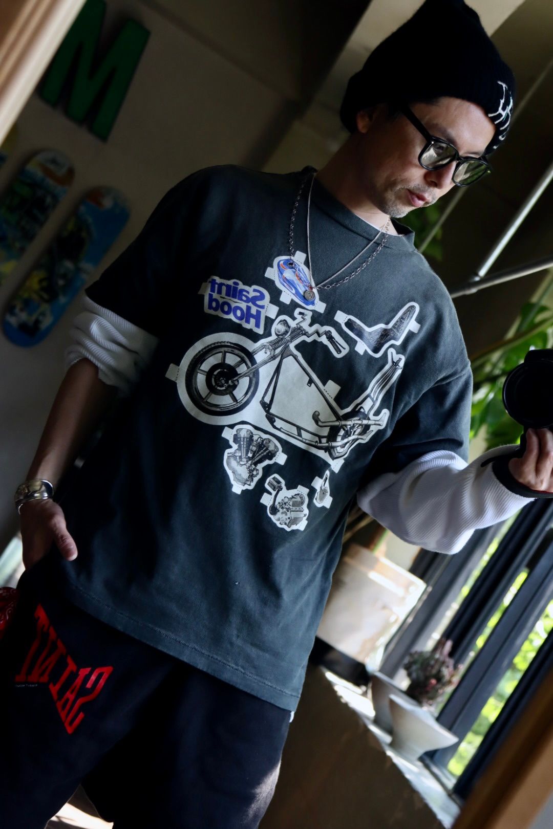 SAINT M×××××× 23SS NEIGHBORHOOD コラボTシャツ-