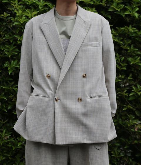 YOKE SIDE OPEN COUBLE-BREASTED JACKET(YK21SS0193J) style. 2021.04.23.