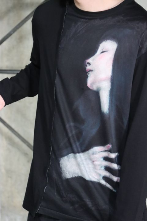 yohji yamamoto PRINT SWITCHING LONG SLEEVE style.2022.7.31