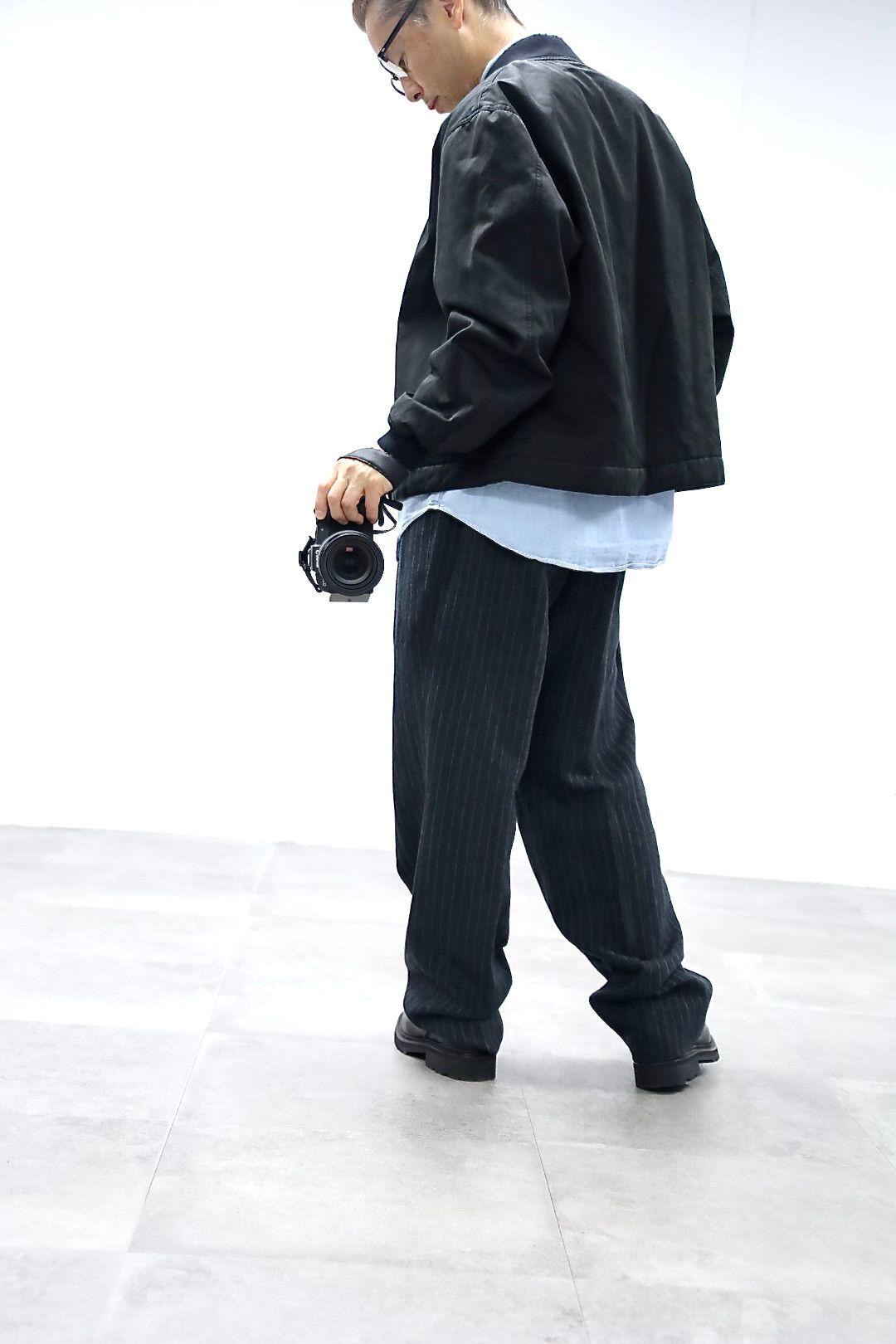 A.PRESSE Vintage Silk Bomber Jacketスタイル