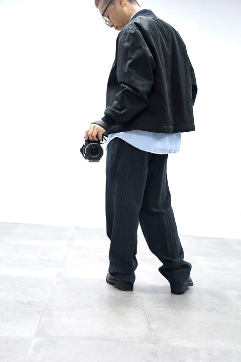 A.PRESSE Vintage Silk Bomber Jacketスタイル