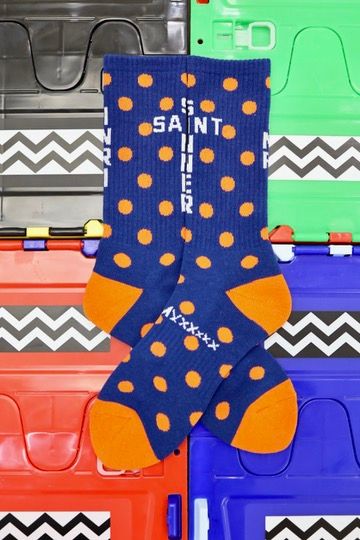 セントマイケル 26SS DOT SOCKS(SM-MK8-0000-102)NAVY★1月10日(土)発売！