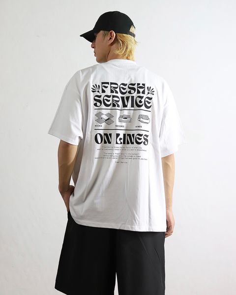 FreshService 24SS CORPORATE PRINTED S/S TEE ‘‘ON LINES’’(BLACK) style 2024.4.26