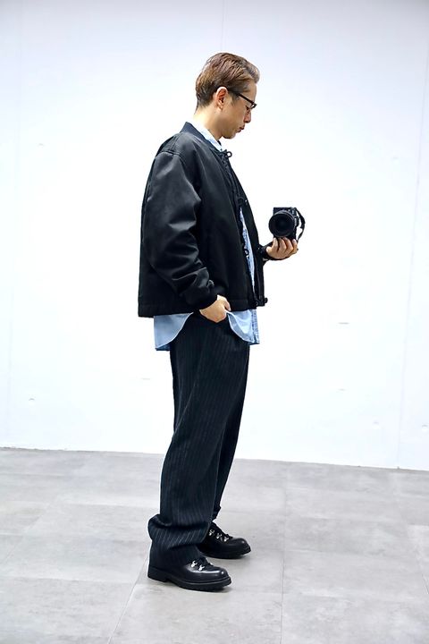 A.PRESSE Vintage Silk Bomber Jacketスタイル