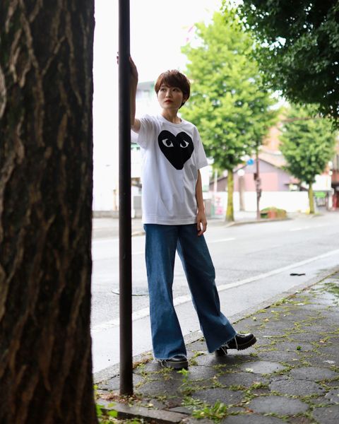 プレイコムデギャルソン BLACK HEART Tシャツstyle.2023.6.18