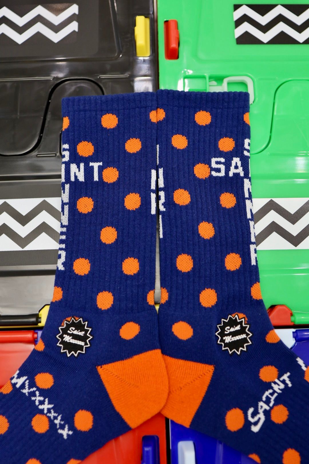 セントマイケル 26SS DOT SOCKS(SM-MK8-0000-102)NAVY★1月10日(土)発売！