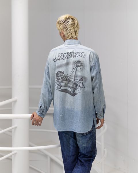 BOWWOW SKETCH ZOMBOO USN CHAMBRAY SHIRT AGED MARKスタイル