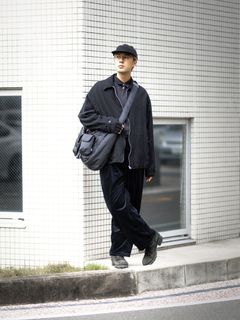 COMME des GARCONS HOMME ウールサージ縮絨ジップアップブルゾン