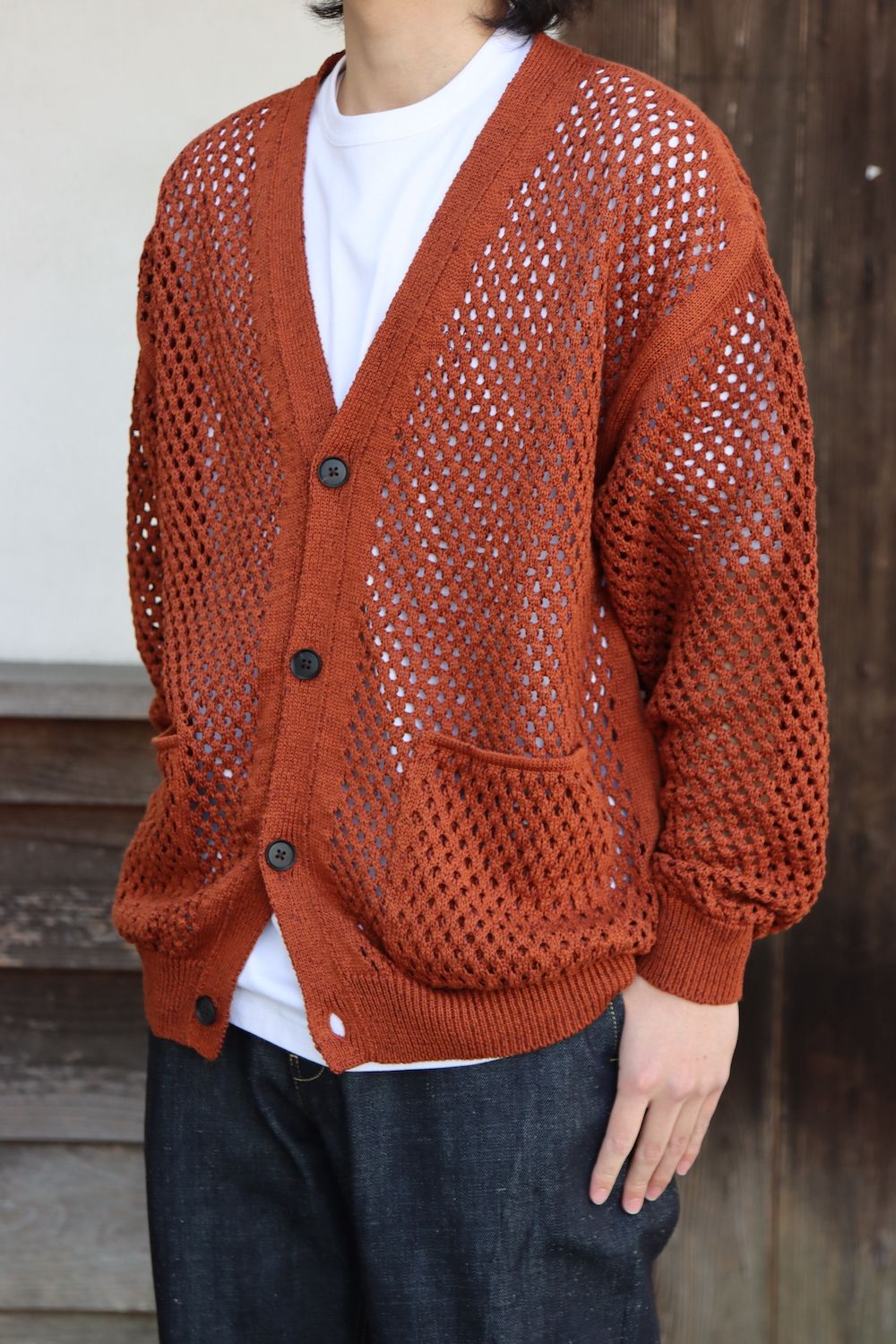 売れ筋特価品 YOKE MESHED KNIT CARDIGAN | revias.jp