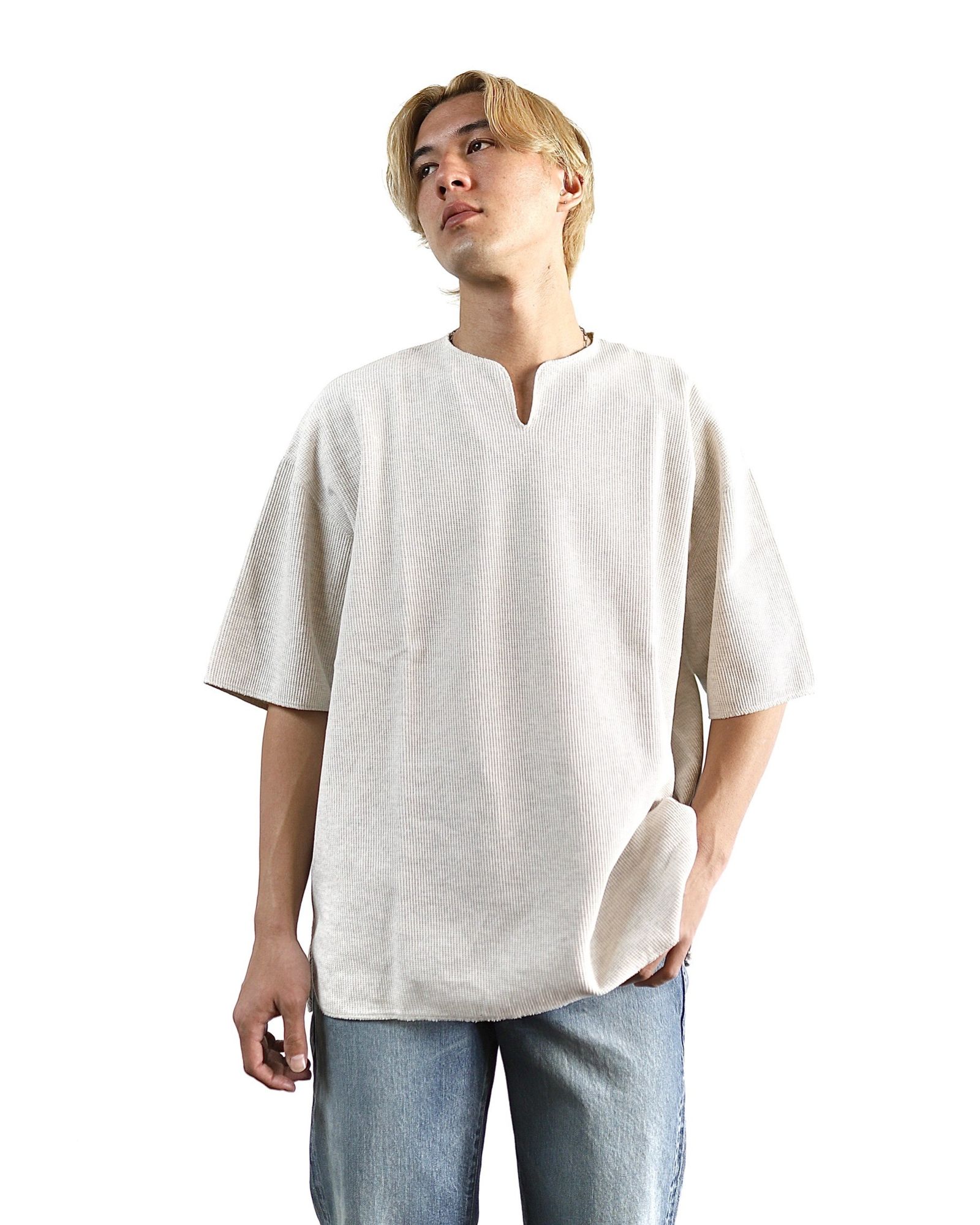 ブラームスルーツストック24SS Rough&Smooth Thermal Over-neck(HeatherOatmeal) style 2024.3.21