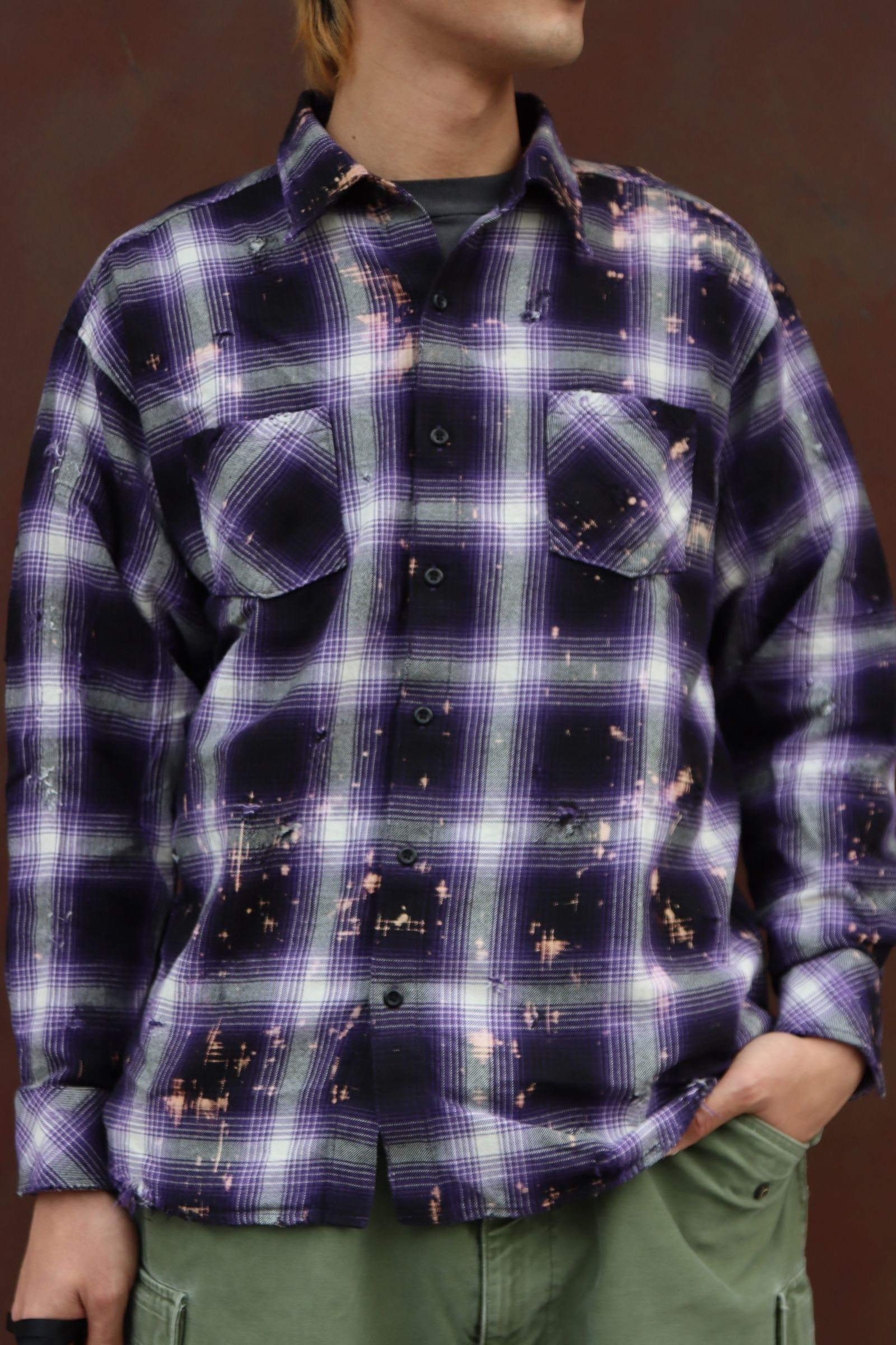 RAFU 24SS 新作Bleached & Damaged shirt style 2024.3.11