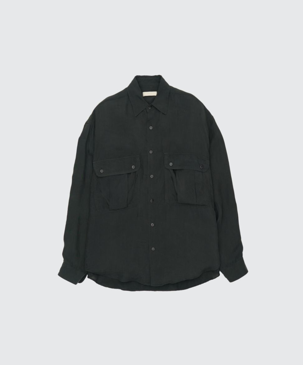 ヨーク 25FW シャツ Cupro Work Shirt(YK25FW01081SH) CHACOAL GREEN